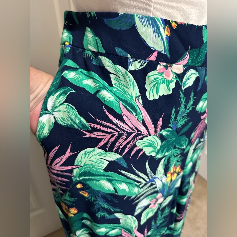 LOFT 2-Piece Set Cap Sleeve Top Sz Petite M & Wide Leg Pants Sz L Tropical NWT - Picture 11 of 16